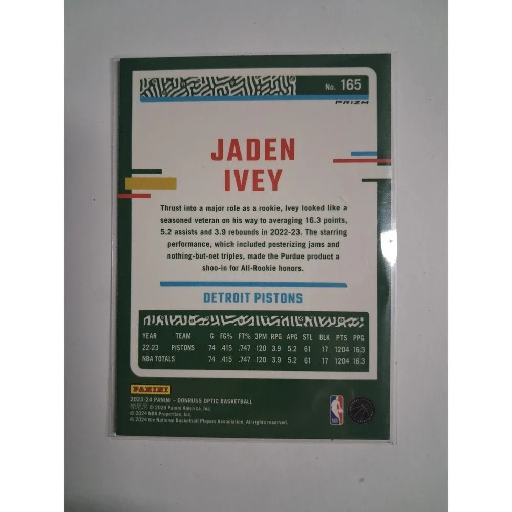 2023-24 Panini Donruss Optic - Jaden Ivey #165 Holo Prizm